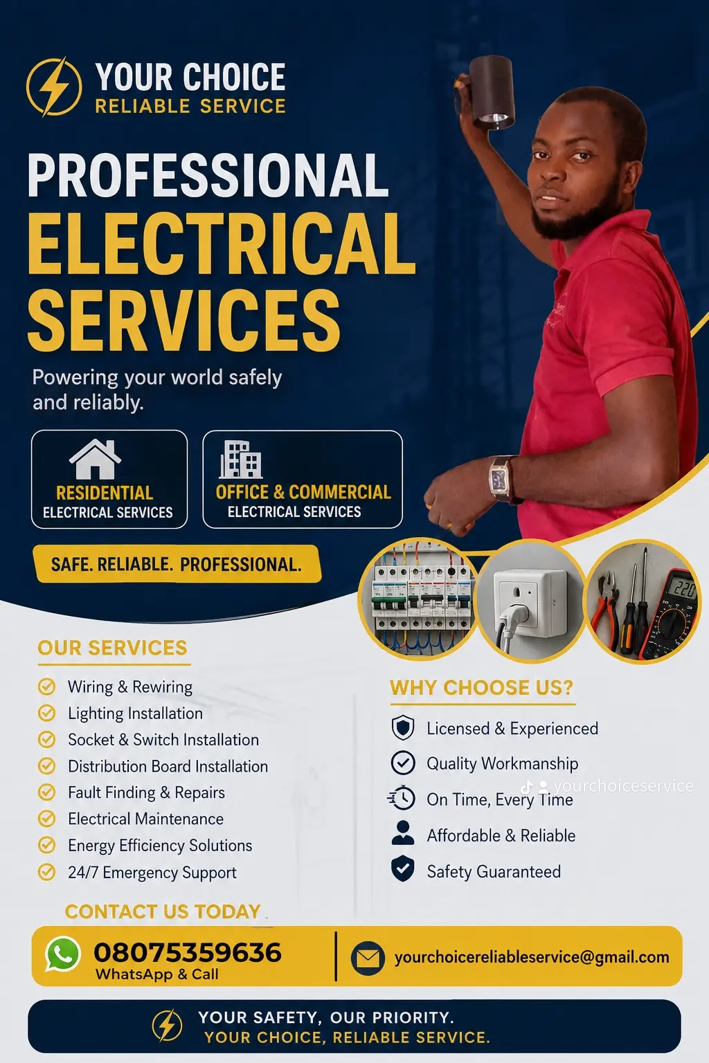 Adams — Expert in electrical systems and installations.